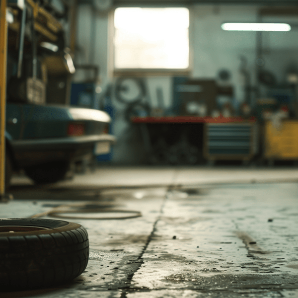 Mechanic's workspace with various tools.