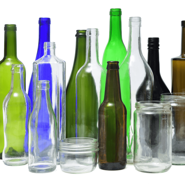 recyling glass on white background