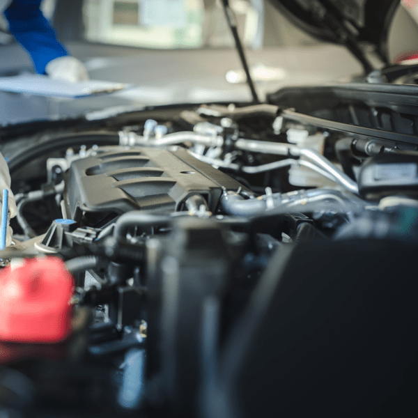 Cropped image of handsome mechanic in uniform is working in auto service. Car repair and maintenance.